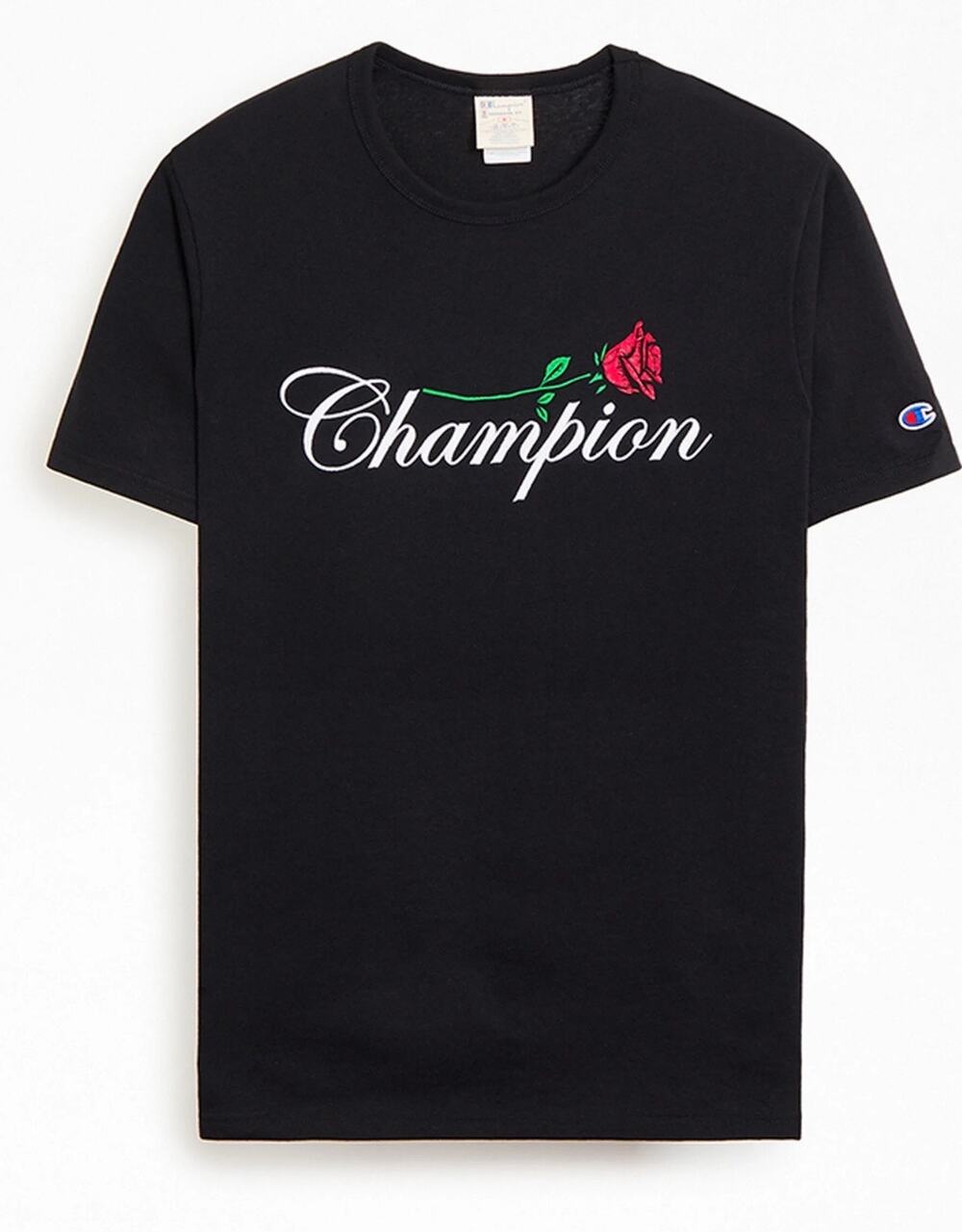 Champion Rose Heritage T- Shirt Black 100% Cotton Men's Large